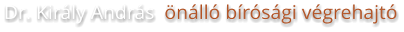 Dr. Király András  önálló bírósági végrehajtó